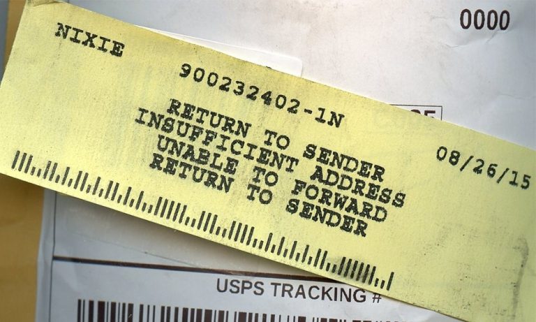 How to return mail to sender if wrong address